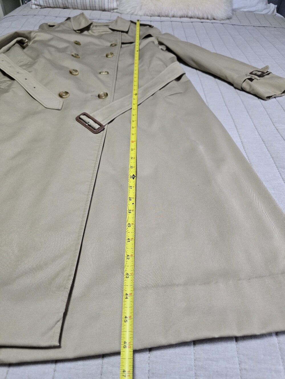 Vintage Burberry Beige Plaid Lined Trench Coat, With Removable Liner - Picture 7 of 10